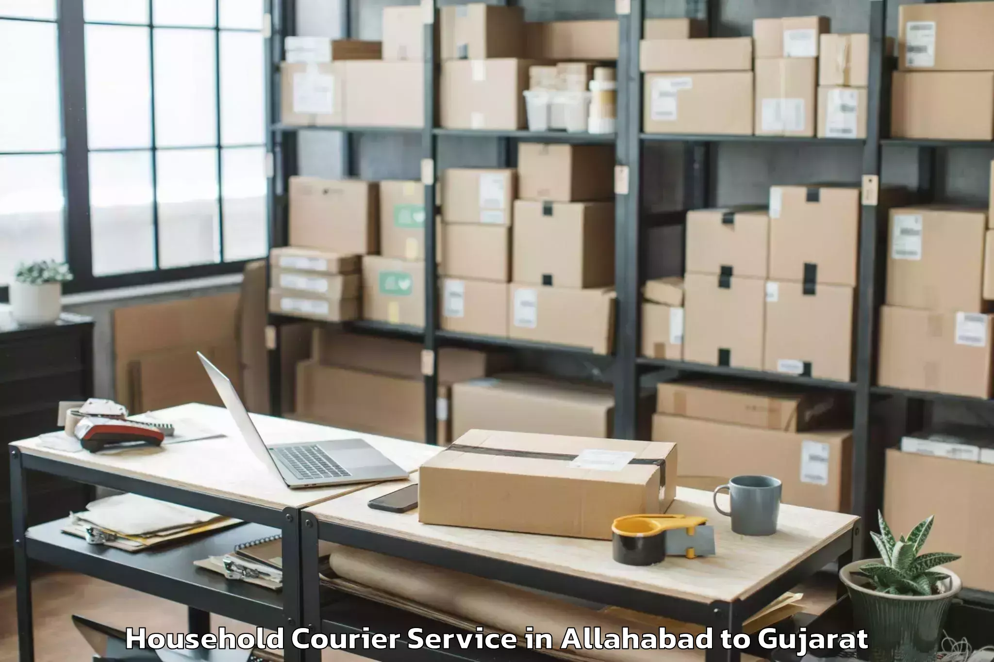 Easy Allahabad to Upleta Household Courier Booking